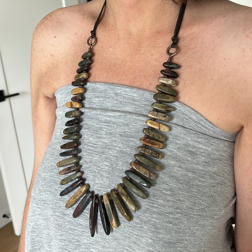 Genuine Jasper Stone Necklace
